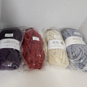 Lot of 4 Loops & Threads Chunky Grande Big Yarn Purple Red Cream Lt Blue New +